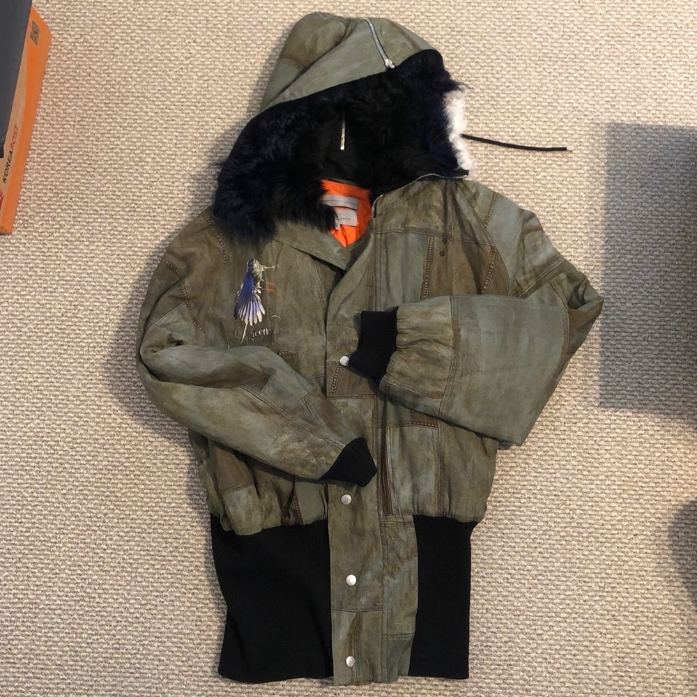 preen by thornton bregazzi fur hoodie jacket size M